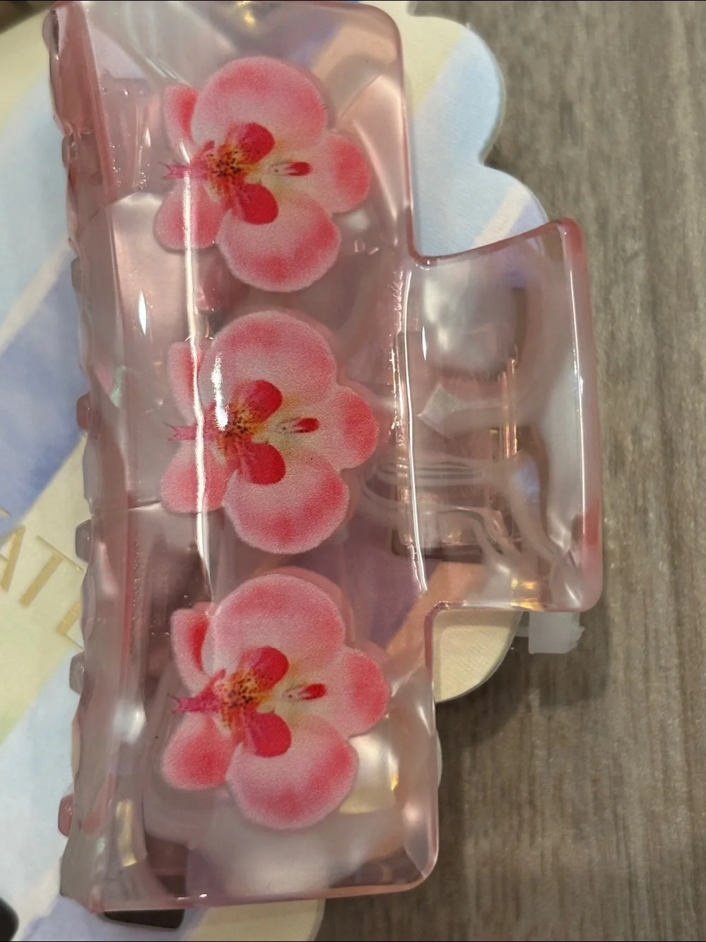 NWT Sunday State tropical Floral Hair Claw Clip set of 3 - Blue, yellow, pink